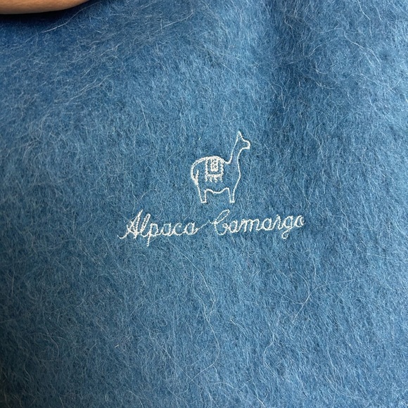 Alpaca Camargo 100% Alpaca 78”X9” Fringe Blue Scarf Soft Made in Peru Old Money - Picture 3 of 12